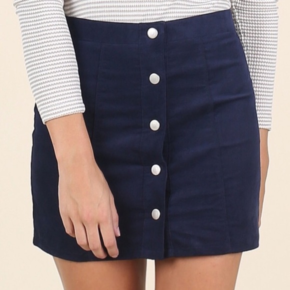 Altar'd State Dresses & Skirts - Altar’d state front button Navy skirt